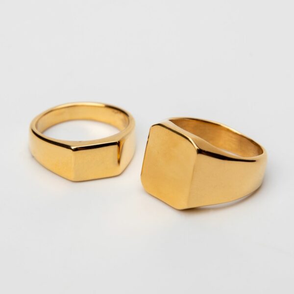 pánský prsten z nerezové oceli - gold