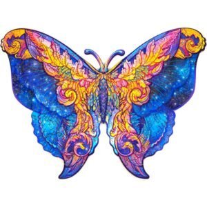 Dřevěné puzzle Motýl různé velikosti - 283923