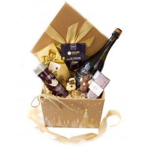 Vánoční dárková čokoládová krabice se sektem - 35953